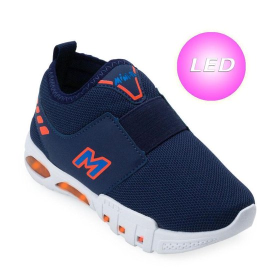 Tênis LED Mini Pé Infantil MP22-MP2104 - Marinho+Laranja Menor preço em Tênis LED Mini Pé Infantil MP22-MP2104 - Marinho+Laranja