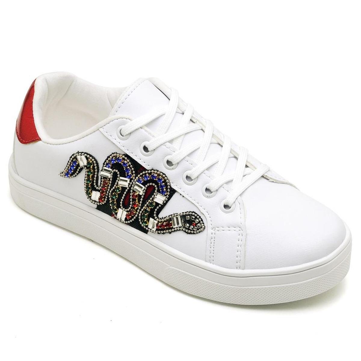 tenis bordados com pedrarias