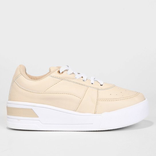 Tênis Look Fashion Casual Feminino - Nude Menor preço em Tênis Look Fashion Casual Feminino - Nude