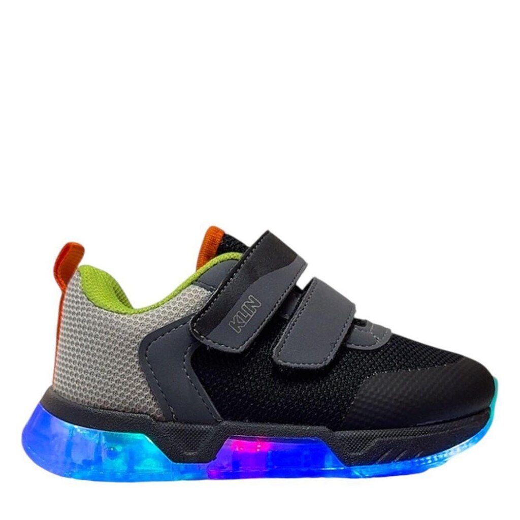 TÊNIS LUZINHA LED INFANTIL KLIN LIGHT PRETO CALCE FÁCIL