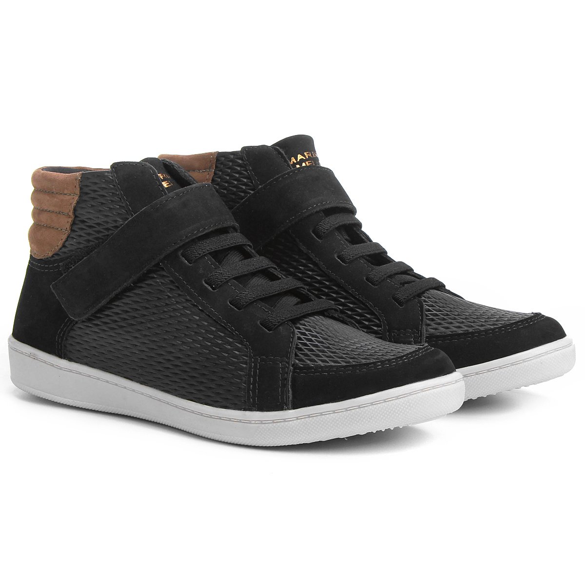 Tênis Marina Mello Cano Alto Velcro - Preto | Netshoes