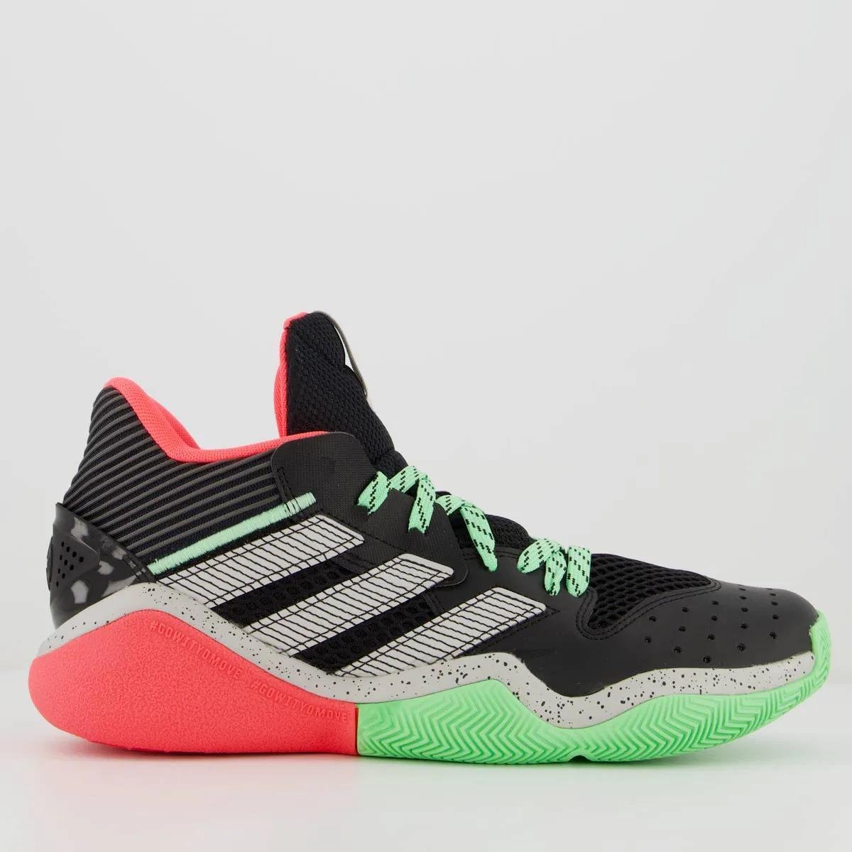 TENIS MASCULINO ADIDAS HARDEN STEPBACK FW8486 PRETO VERDE - Preto+