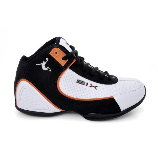 Tênis Masculino Basquete Six Street Original - Branco+Laranja