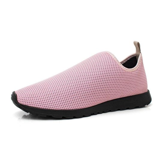 Tênis Masculino Bredeni Sem Cadarço Mesh Elástico Super Leve - Rosa Menor preço em Tênis Masculino Bredeni Sem Cadarço Mesh Elástico Super Leve - Rosa
