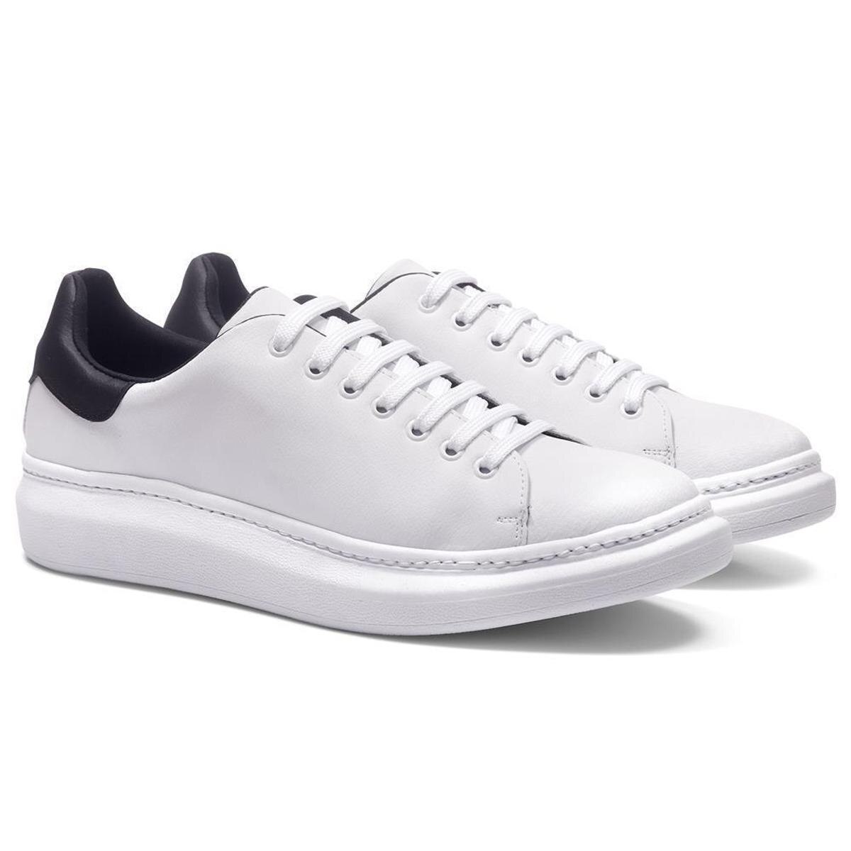 Tênis Masculino Cadarço Estilo Leve Conforto Casual - Branco | Netshoes