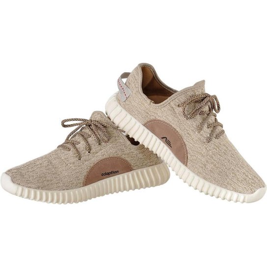Tênis Masculino Caminhada Academia Adaption - Bege+Marrom Menor preço em Tênis Masculino Caminhada Academia Adaption - Bege+Marrom