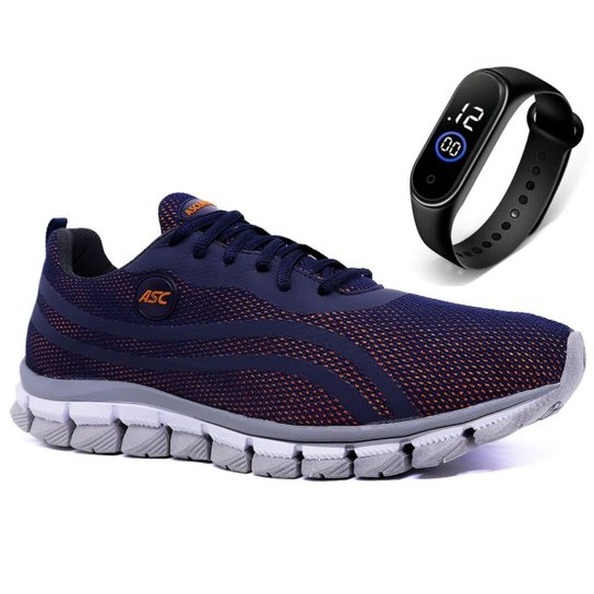 Tenis Masculino Caminhada leve Academia Tamanho Especial 45 ao 48 + Relógio - Marinho+Cinza é ruim? Tenis Masculino Caminhada leve Academia Tamanho Especial 45 ao 48 + Relógio - Marinho+Cinza é boa?