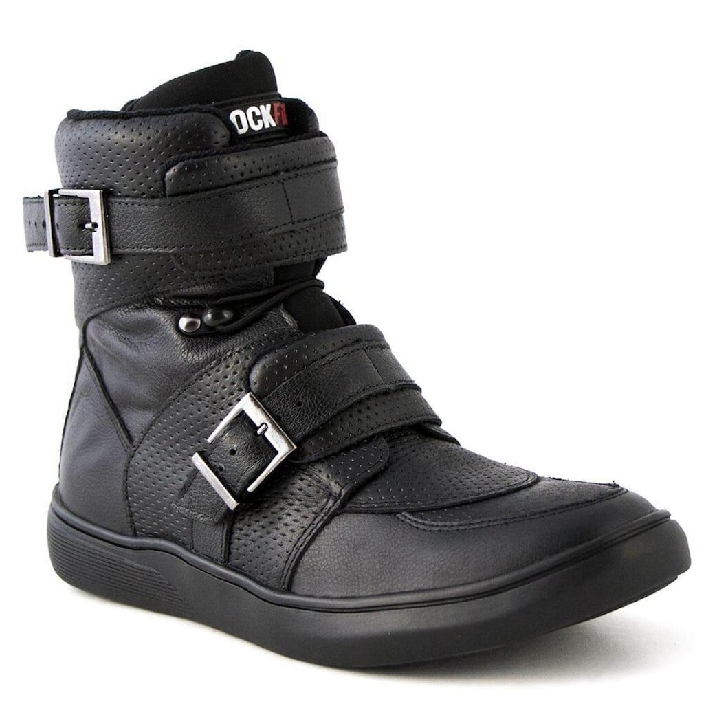 Tênis Masculino Cano Alto RockFit Ramones Couro Fivelas