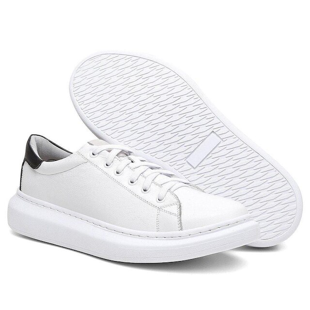 Tenis Masculino Centuria Sola Alta Couro Branco/preto