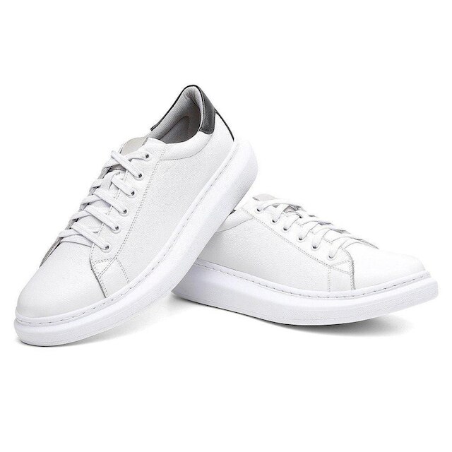 Tenis Masculino Centuria Sola Alta Couro Branco/preto