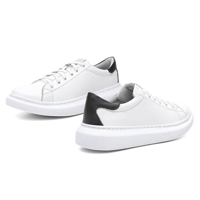 Tenis Masculino Centuria Sola Alta Couro Branco/preto