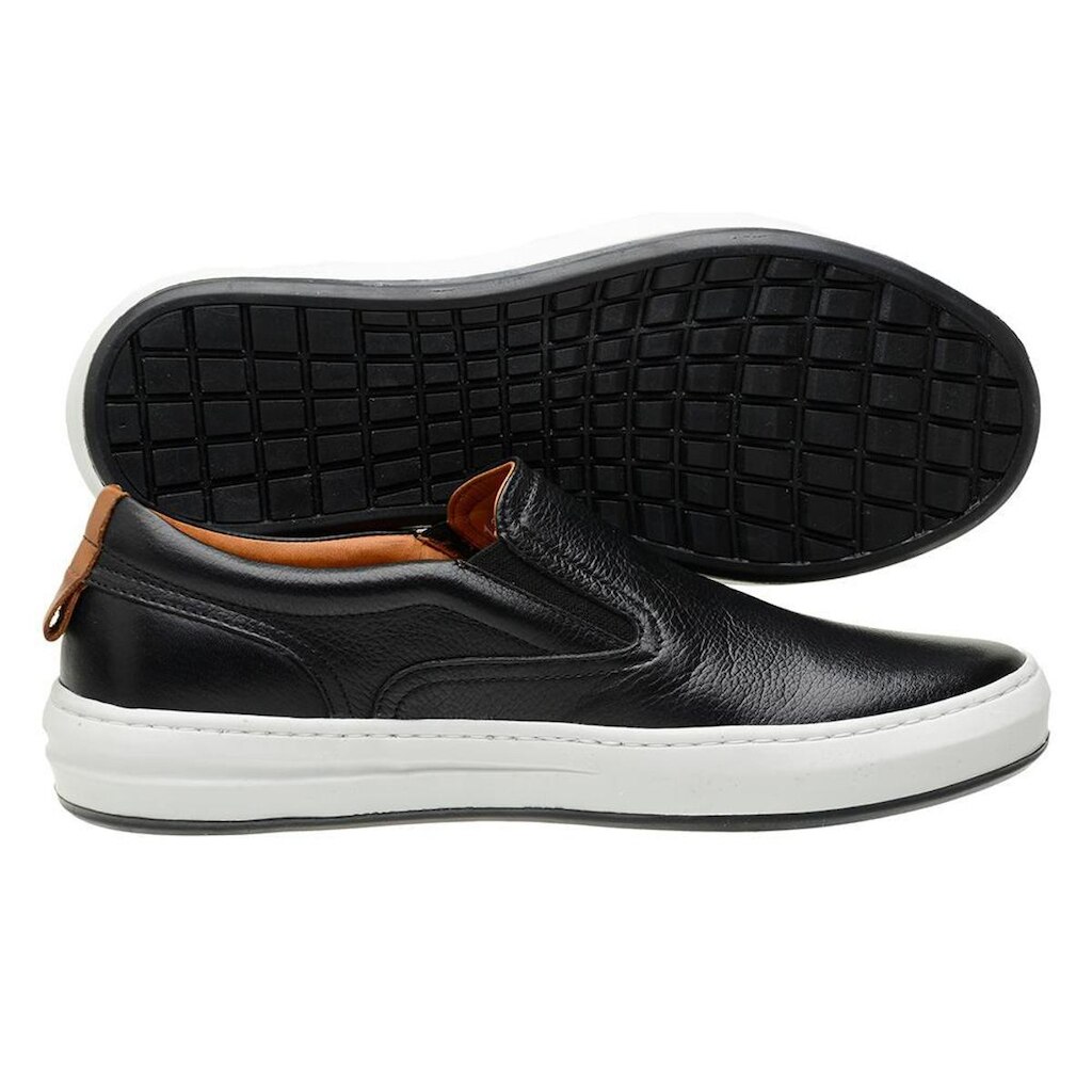 Tênis Masculino Couro Calce Fácil Casual Moderno Gel