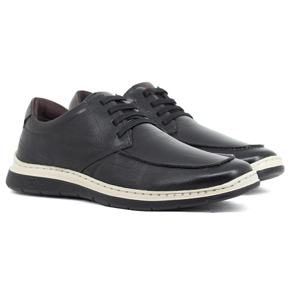 Tênis Masculino Democrata Casual Easy Leave Couro Cadarço Elástico 245202