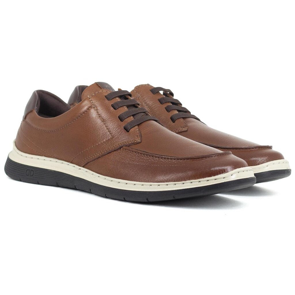 Tênis Masculino Democrata Casual Easy Leave Couro Cadarço Elástico 245202