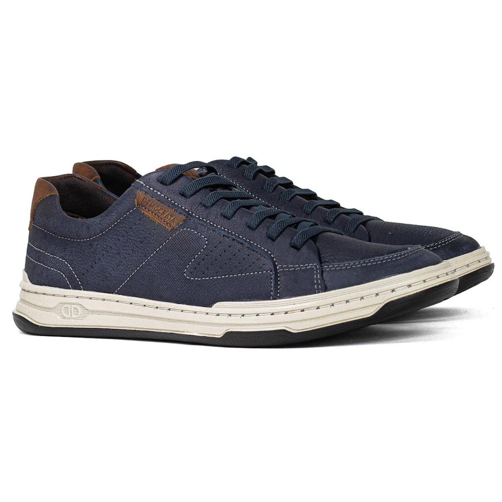 Tênis Masculino Democrata Denim Jay Couro