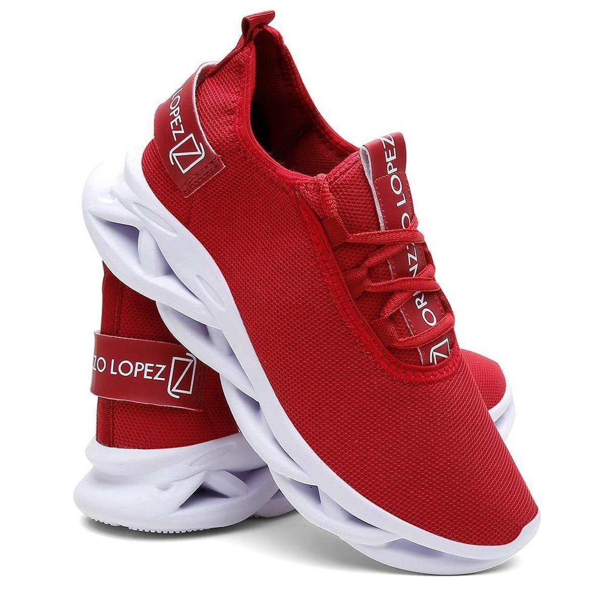 Tênis Masculino Esportivo Academia e Corrida - Vermelho | Netshoes