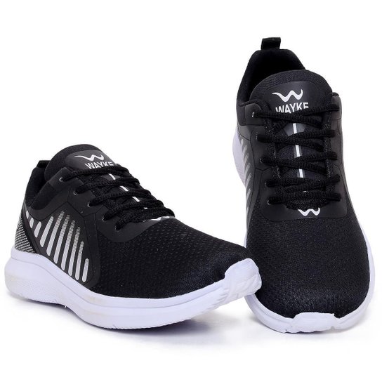 Tênis Masculino Esportivo Wayke Original Preto Branco - Preto+Branco Menor preço em Tênis Masculino Esportivo Wayke Original Preto Branco - Preto+Branco