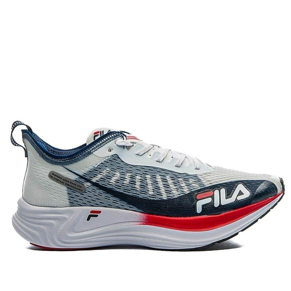 Tênis Masculino Fila Racer Carbon Branco/Marinho Menor preço em Tênis Masculino Fila Racer Carbon Branco/Marinho