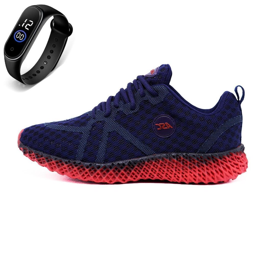 Tênis Masculino Fitnes Academia Caminhada Cross Leve e Resistente + Relógio