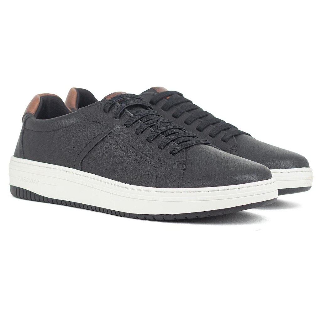 Tênis Masculino Freeway Casual Evo02 Couro Calce Fácil Confortável EVO02