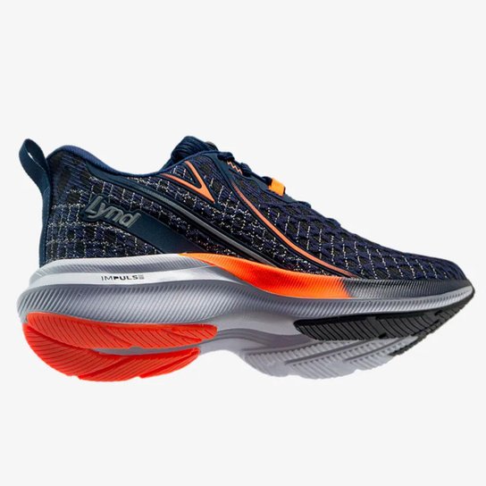 Tênis Masculino Lynd grid Esportivo academia 601 - Marinho+Laranja Menor preço em Tênis Masculino Lynd grid Esportivo academia 601 - Marinho+Laranja