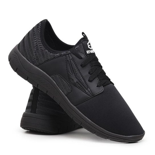 Tênis Masculino Nylon Cadarço Textura Confortável Dia a Dia - Preto Menor preço em Tênis Masculino Nylon Cadarço Textura Confortável Dia a Dia - Preto