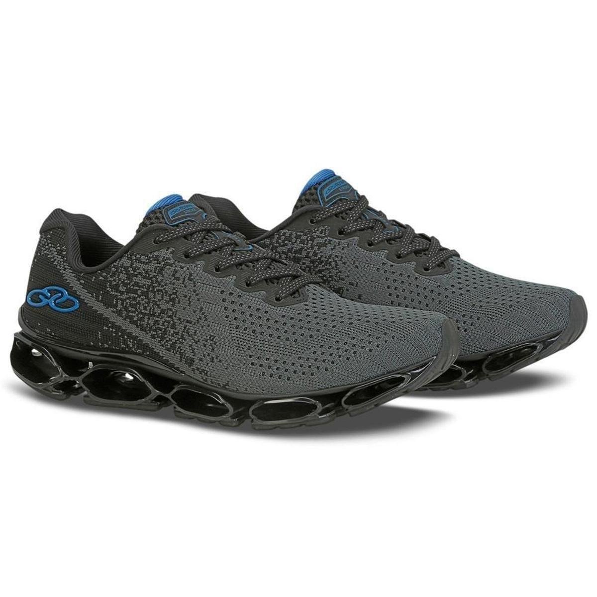 Tênis Masculino Olympikus Stroke 775 Caminhada Chumbo+Preto