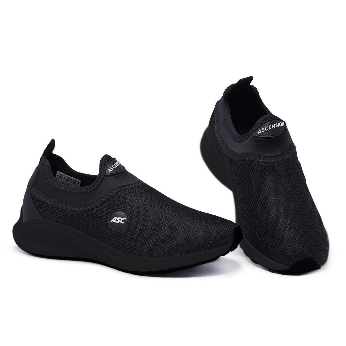 Tênis Masculino Ortopédico Caminhada Treino Calce Facil - Preto | Netshoes