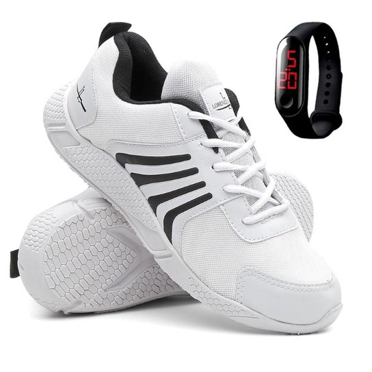 Tenis Masculino Para Academia Super Confortavel + Relogio - Branco é ruim? Tenis Masculino Para Academia Super Confortavel + Relogio - Branco é boa?
