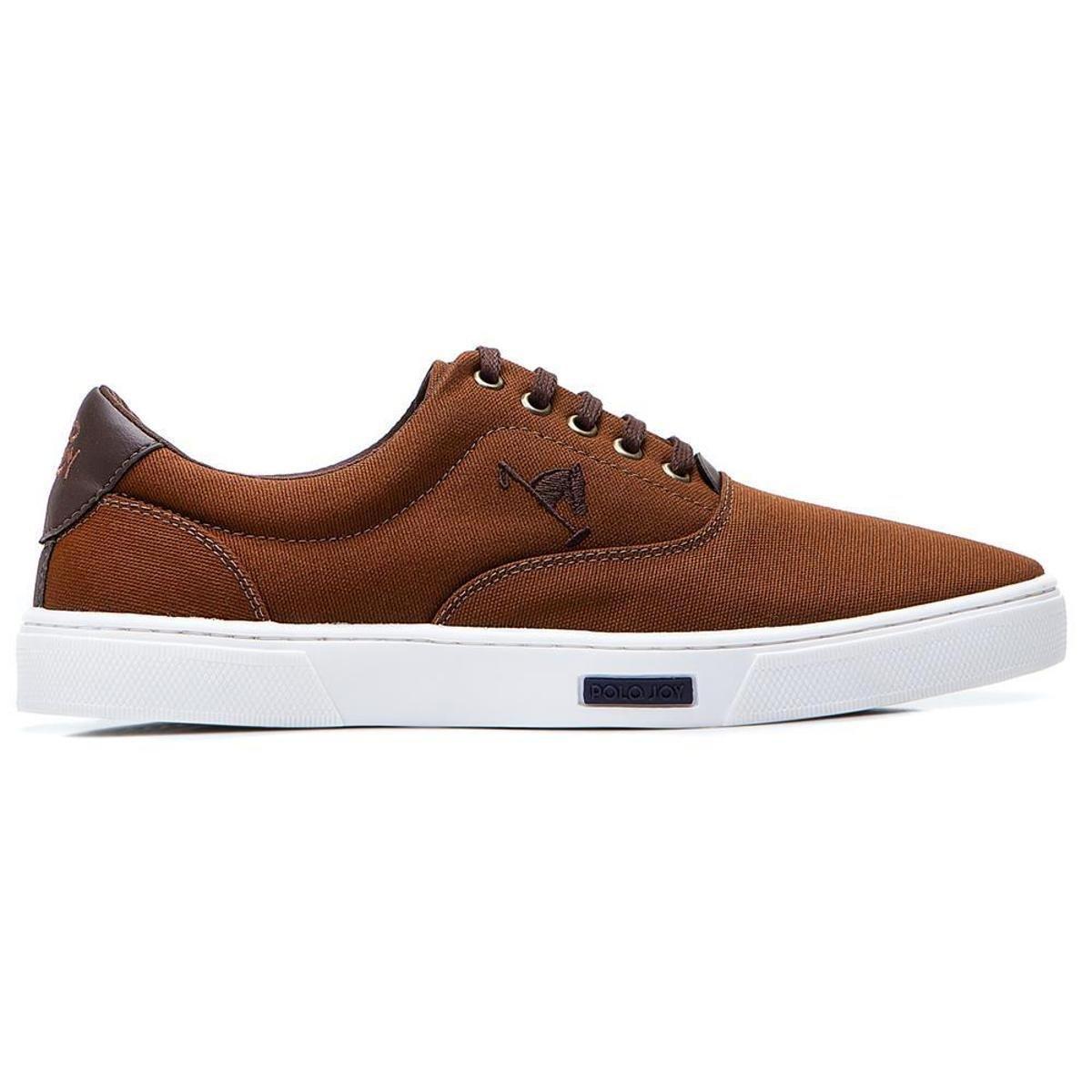 Tênis Masculino Polo Joy Casual Em Lona - Marrom | Netshoes