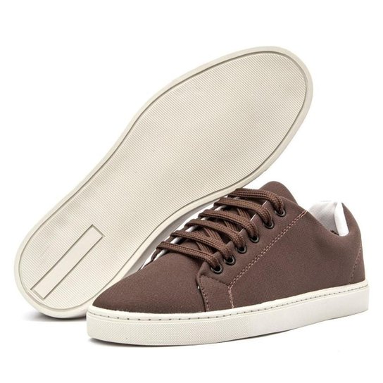 Tênis Masculino Sapatênis Casual Skateboard com Cadarço - Cafe Menor preço em Tênis Masculino Sapatênis Casual Skateboard com Cadarço - Cafe