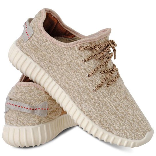 Tenis Masculino Sapatenis Yzy Creme Super Leve - Bege Menor preço em Tenis Masculino Sapatenis Yzy Creme Super Leve - Bege