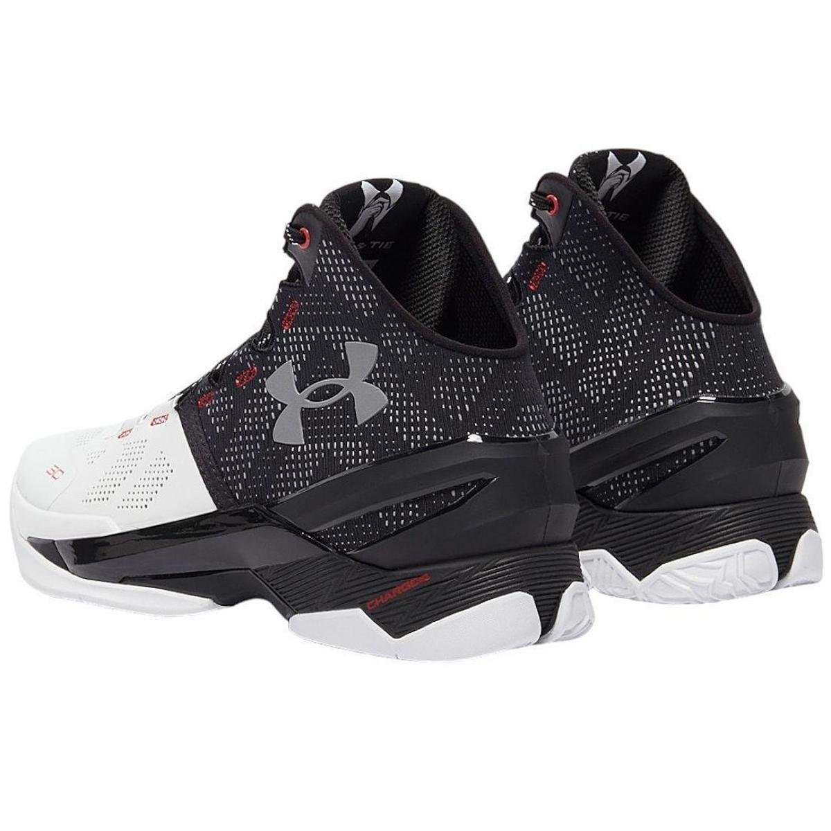 UA curry2 2015初期 Tênis Masculino Under Armour de Basquete Curry 2 Nm - Branco+Preto