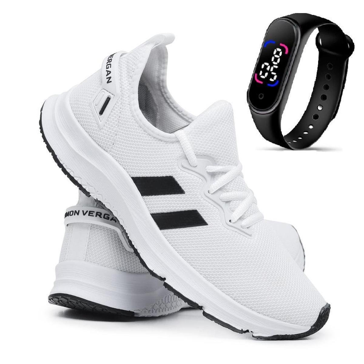 Tênis Masculino/Feminino Para Caminhada Treino Fitness Academia Conforto Leve + Relógio