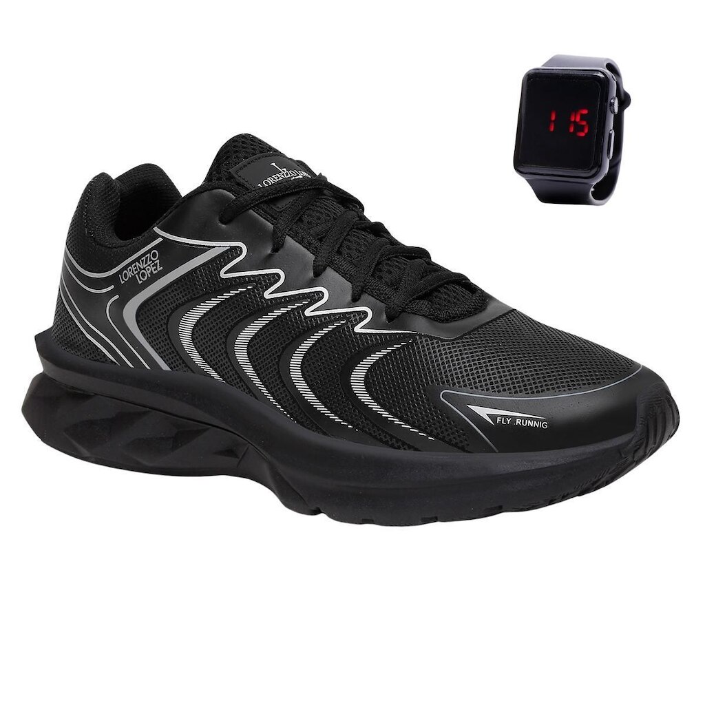 Tênis Masculinos Esporte Caminhada Treino Leve + Relógio