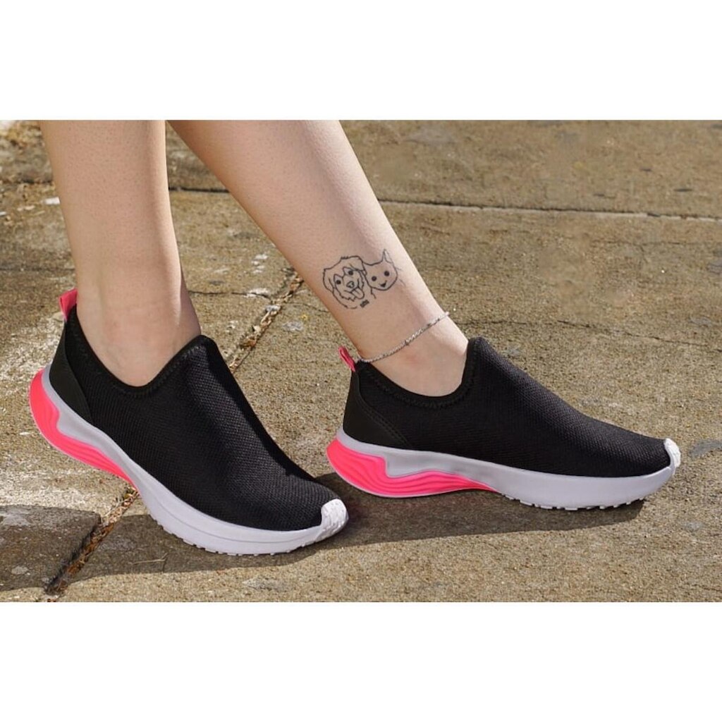 Tênis Meia Dia a Dia Academia Slip-On sem Cadarço