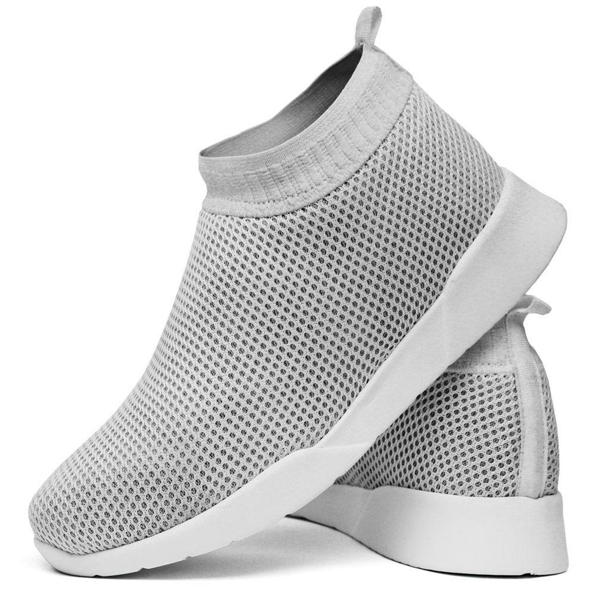 Tênis Meia Em Nylon Feminino Lançamento SF Outlet Caminhada e Corrida -  Branco | Netshoes