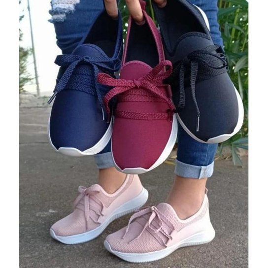 Tênis Meia Feminino Esportivo - Preto Menor preço em Tênis Meia Feminino Esportivo - Preto