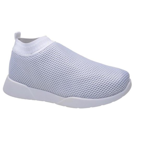 Tênis-Meia Feminino Nylon Elástico Conforto Estilo Moderno - Branco Menor preço em Tênis-Meia Feminino Nylon Elástico Conforto Estilo Moderno - Branco