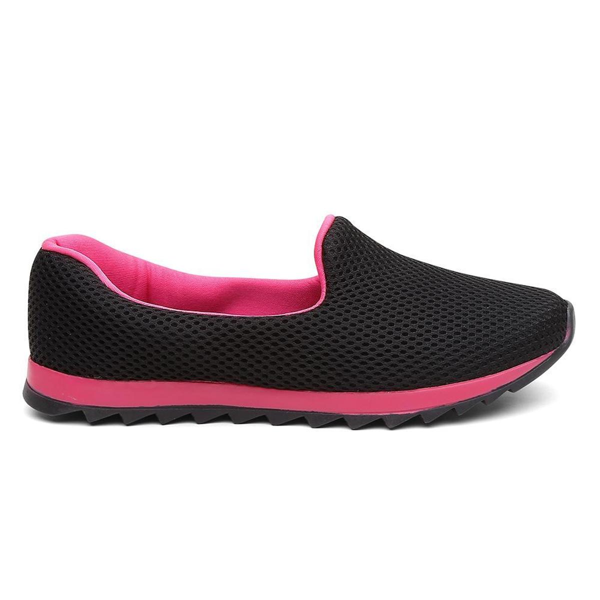 Tênis Meia Feminino Sem Cadarço Confortável Leve Casual - Preto | Netshoes