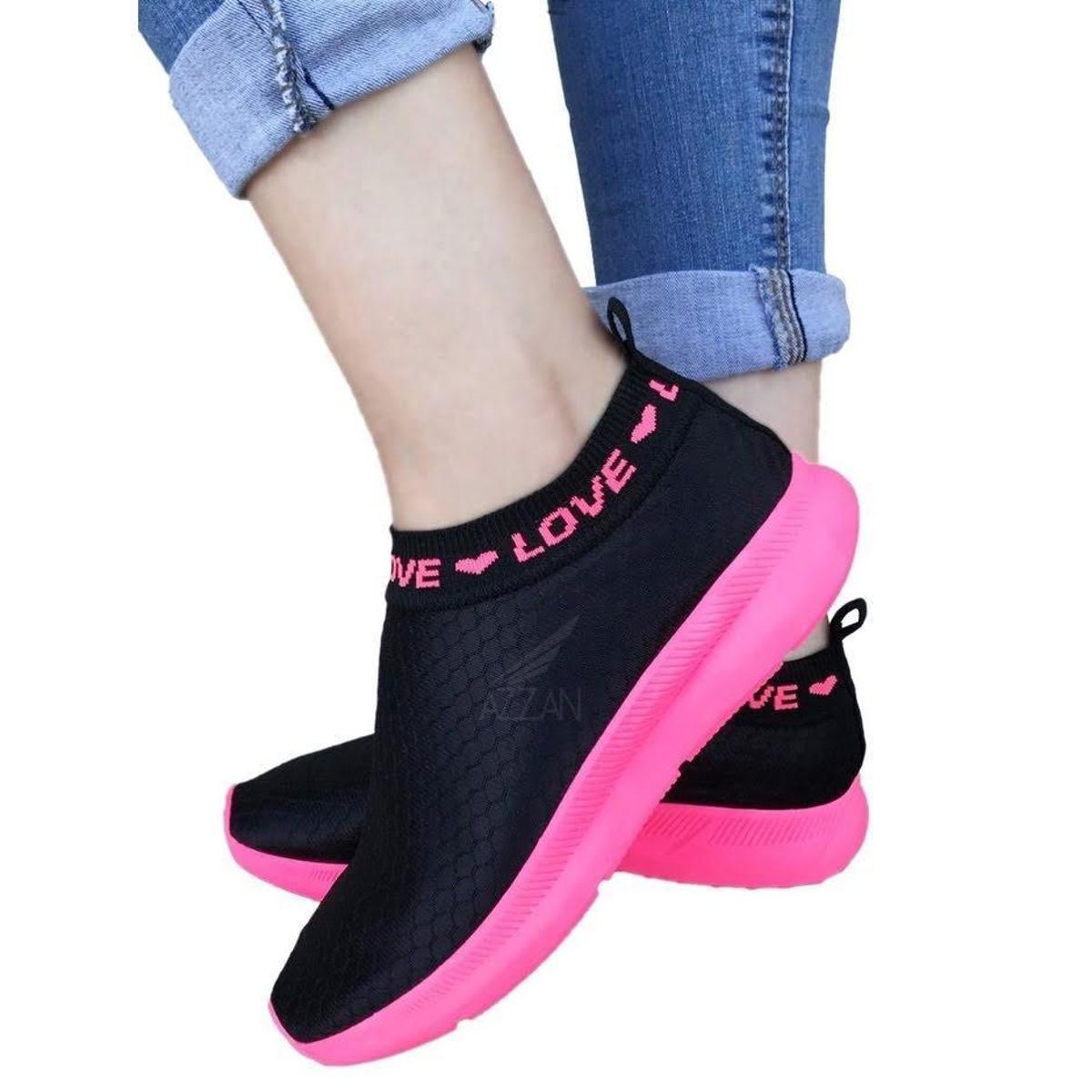 Tênis Meia Love Feminino  Confortável Lindo Leve Sem Cadarço Academia Trabalhar Novidade! é boa?