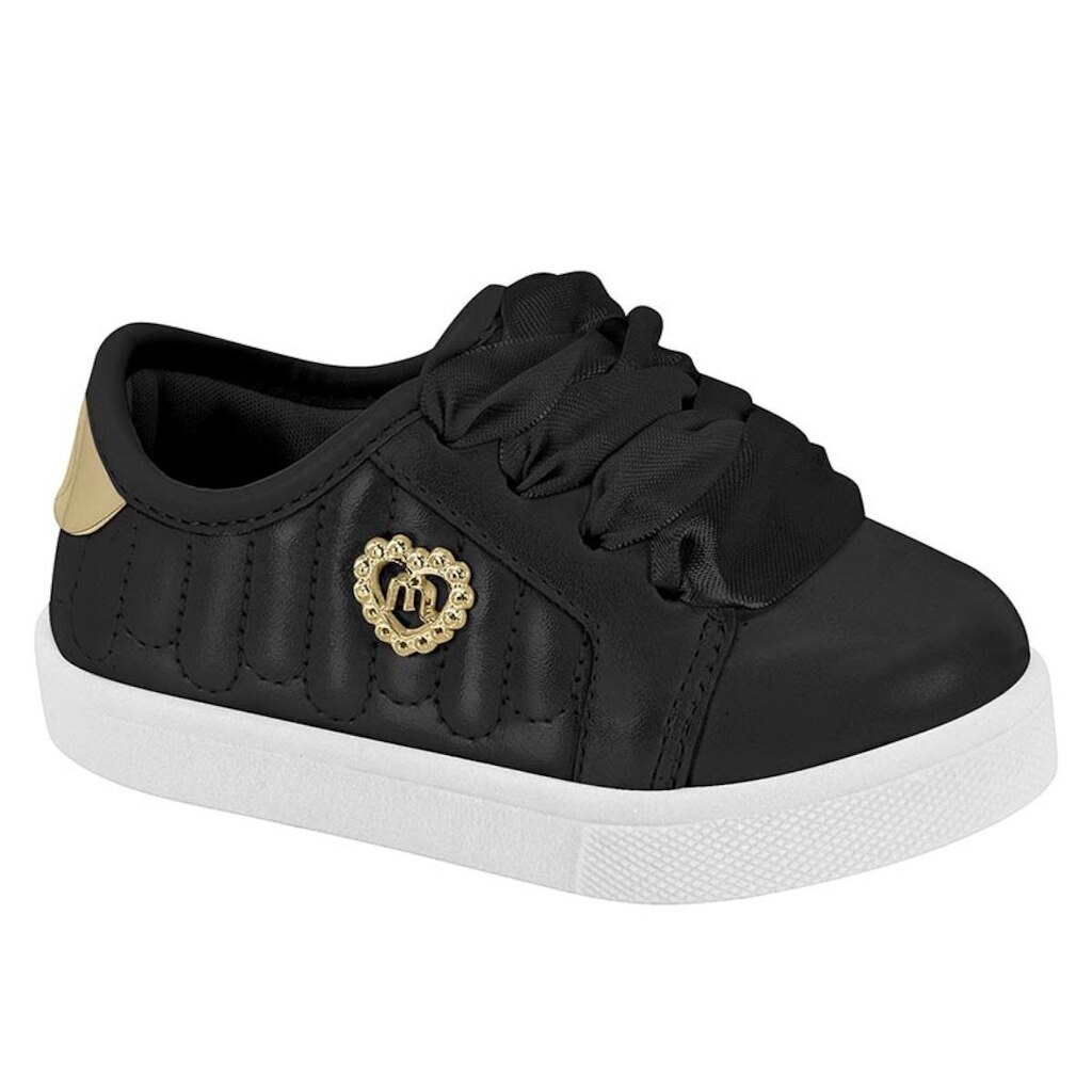 Tênis Menina Molekinha Bebê Detalhe Dourado