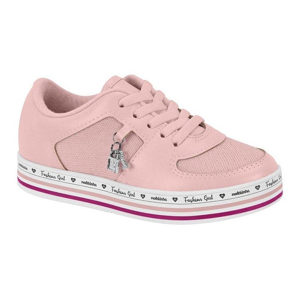 Tenis Menina Molekinha Juvenil Napa 2520.1907 Com Pingente