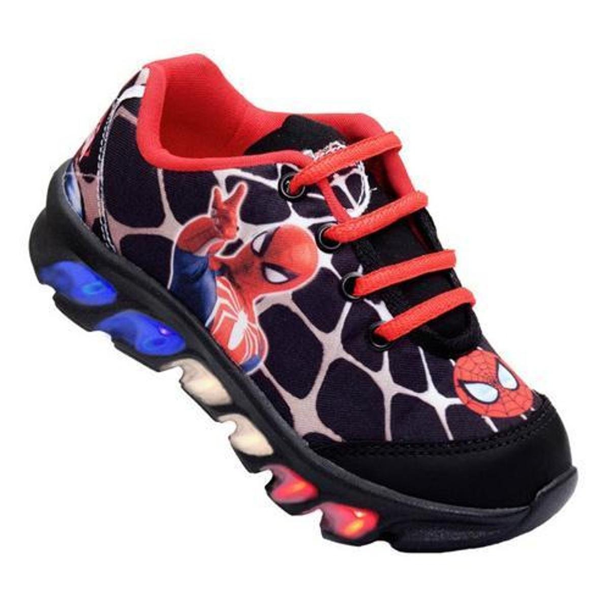 Tenis Menino De Led Infantil Menino Aranha Menor preço em Tenis Menino De Led Infantil Menino Aranha