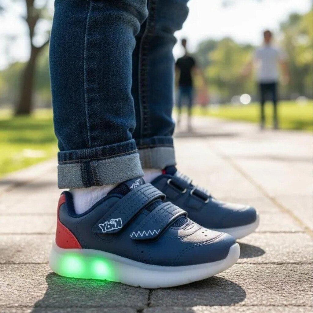 Tênis Meninos Flex Light Kidy - Azul/Vermelho