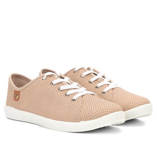 Tênis Mississipi Snake Pingente Coração Feminino - Bege