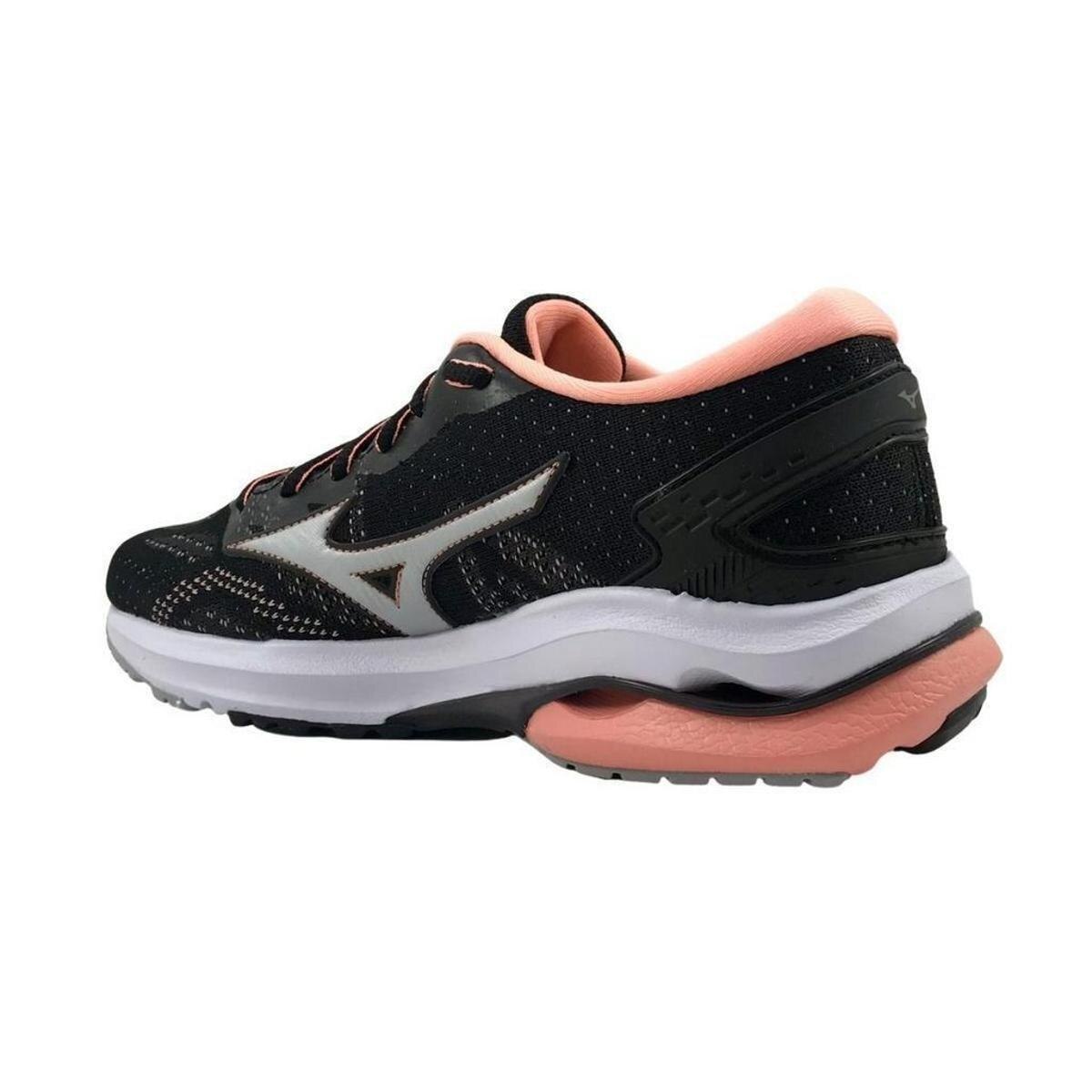 Tênis Mizuno Corrida Colossus Preto com Rosa Claro Feminino - Preto+Rosa |  Netshoes