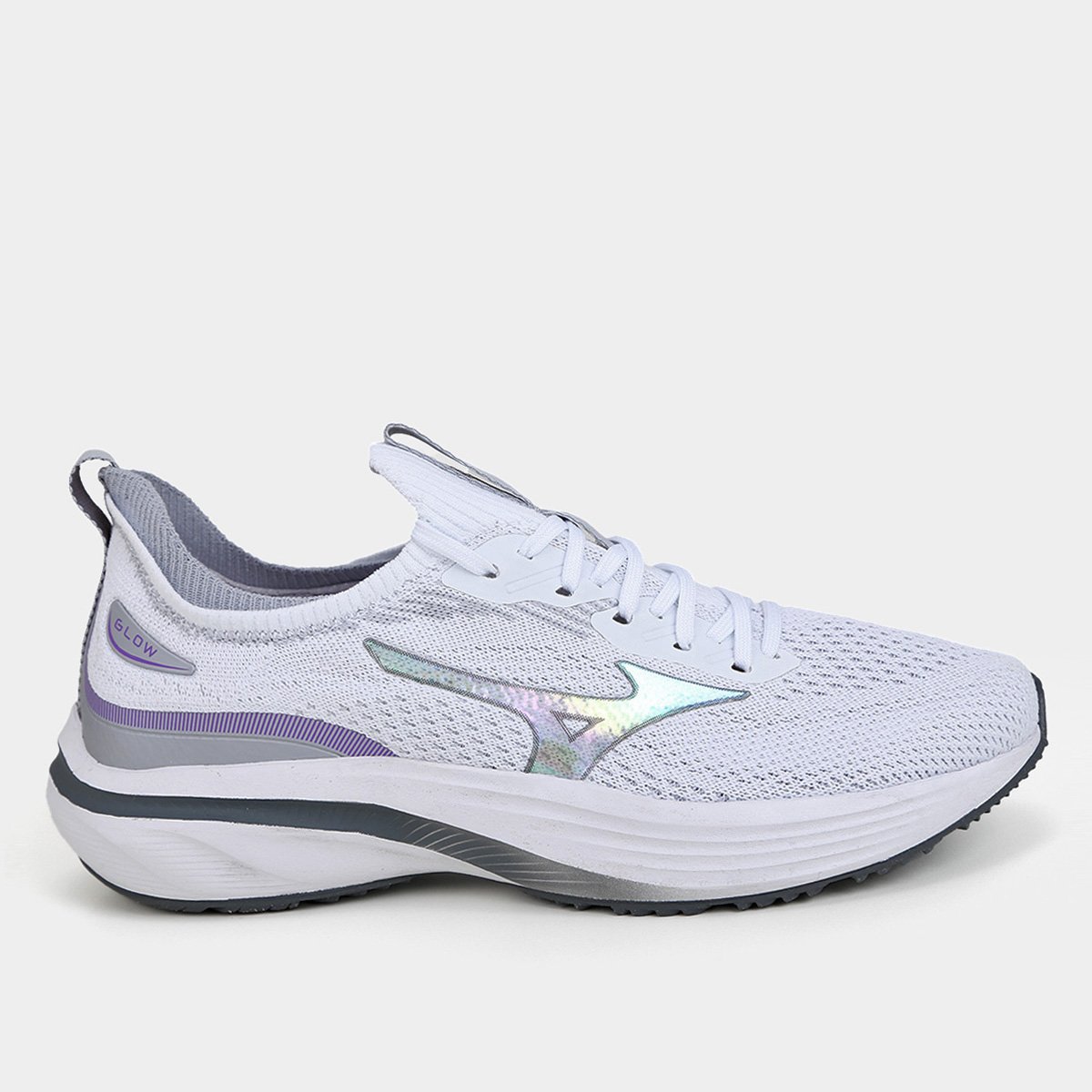 Tênis Mizuno Glow Feminino Branco+prata Netshoes1