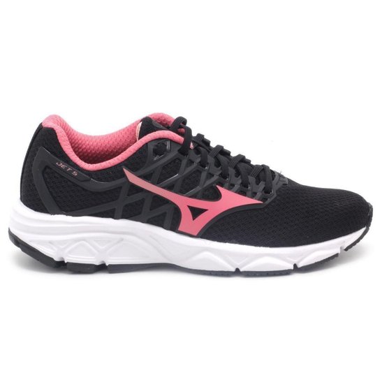 Tênis Mizuno Jet 5 Feminino - Preto+Rosa Menor preço em Tênis Mizuno Jet 5 Feminino - Preto+Rosa