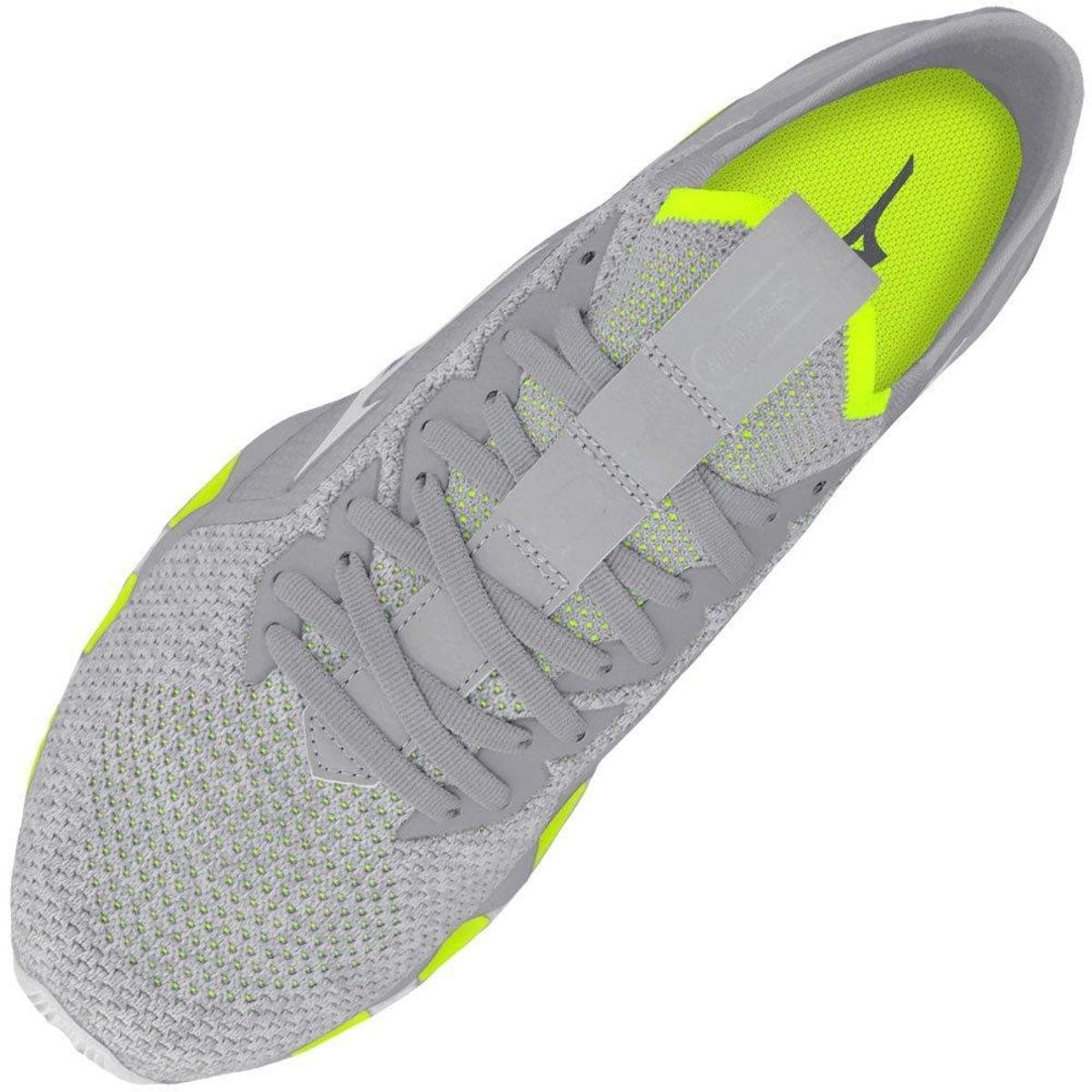 なみへい Tênis Mizuno Masculino Wave Prophecy X Knit - Cinza+Limão | Netshoes
